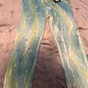 Boohoo Green Marble Print Jeans